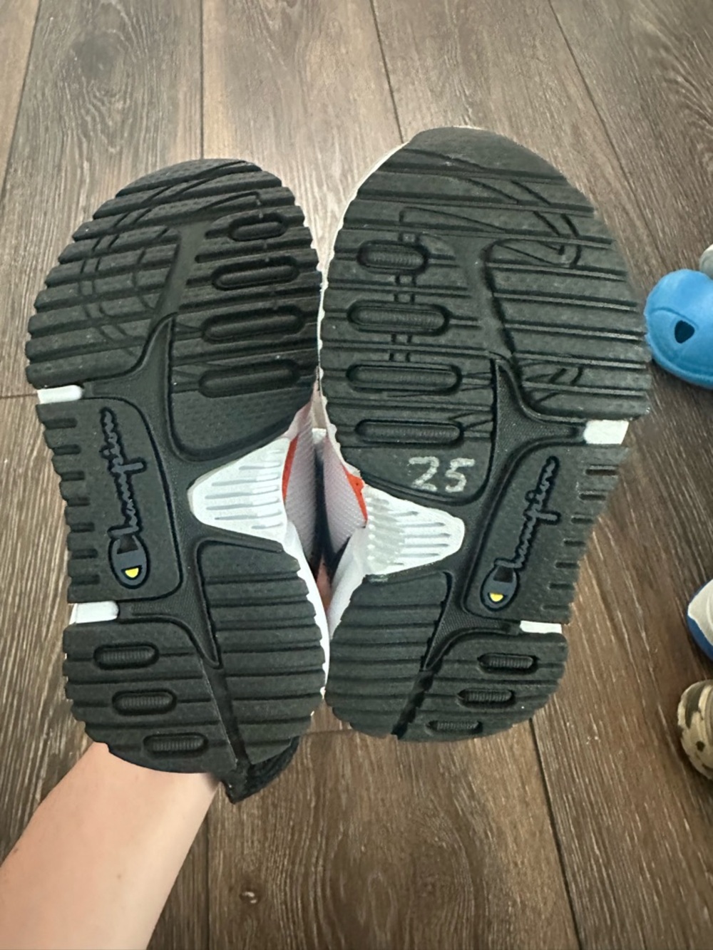 Champion Kids White, Orange & Teal Sneakers - Picture 3 of 3